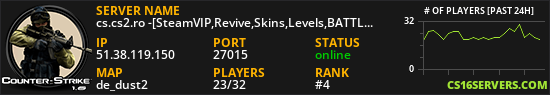 cs.cs2.ro -[SteamVIP,Revive,Skins,Levels,BATTLEPASS]