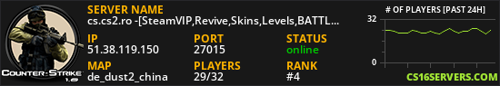cs.cs2.ro -[SteamVIP,Revive,Skins,Levels,BATTLEPASS]
