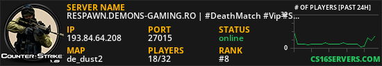 (--:--) RESPAWN.DEMONS-GAMING.RO | #DeathMatch #Vip #Skin