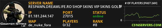 RESPAWN.DREAMLIFE.RO SHOP SKINS VIP SKINS GOLD
