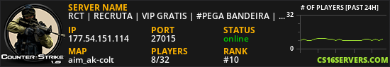 RCT | RECRUTA | VIP GRATIS | #PEGA BANDEIRA | @BRXGames