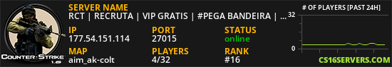 RCT | RECRUTA | VIP GRATIS | #PEGA BANDEIRA | @BRXGames