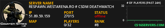 RESPAWN.WESTARENA.RO # CSDM DEATHMATCH