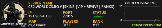 CS2.WORLDCS.RO # [SKINS |VIP + REVIVE| RANKS]