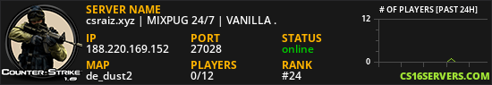 csraiz.xyz | MIXPUG 24/7 | VANILLA .